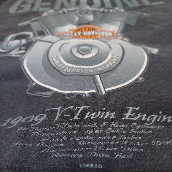 Harley Davidson Genuine 1909 V-Twin Black Mens Large 2005 Biker Wolverine NO TAG - Picture 7 of 11